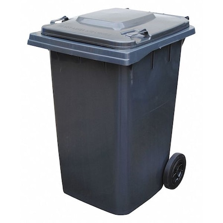 Vestil TH Series 95 gal Rectangular Outdoor Can, Gray, Lift Up, HDPE, 28 1/4 in TH-95-GY