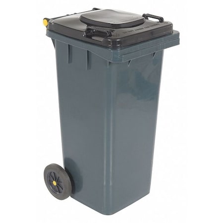 VESTIL 32 gal Square Trash Can, Gray, Lift Up, HDPE TH-32-GY