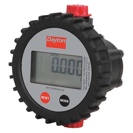 Dayton Flowmeter, Digital, 1/2in, FNPT, LCD, 200 cps 32ZN65