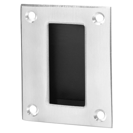 Rockwood Flush Door Pull, Cast Brass, 5"L x 4"W, 0.125" Proj. D89.26D