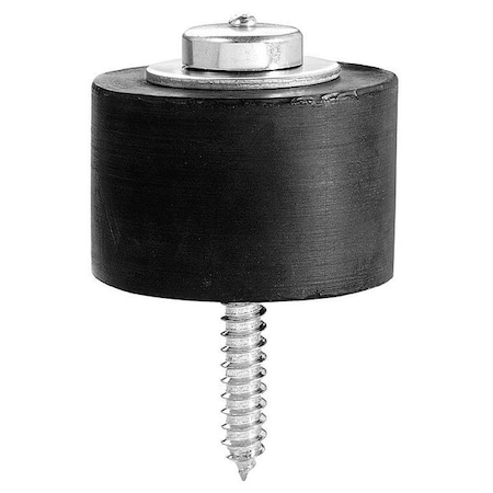 Rockwood Door Stop, Rubber, Black, 2"H 465