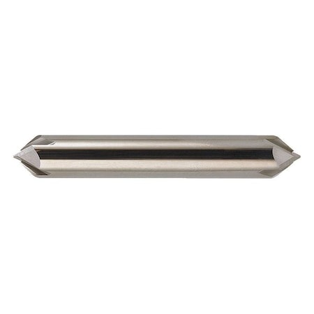 CLEVELAND 4-Flute Carbide Double End 90° Chamfer Tool Cleveland CEM-CH-4D Bright 3/8"x3/8"x2-1/2" C60229