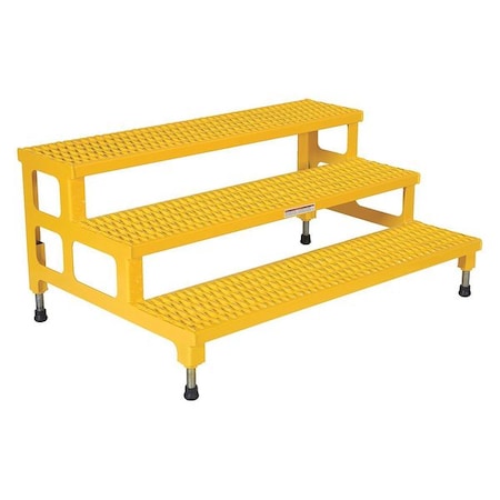 Vestil Adjustable Serrated Step Mate Stand, 22.25 Overall Height, Steel, Yellow ASP-48-3