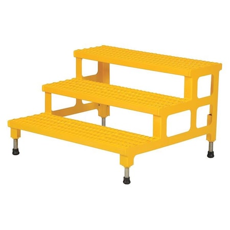 Vestil Adjustable Serrated Step Mate Stand, 22.25 Overall Height, Steel, Yellow ASP-36-3