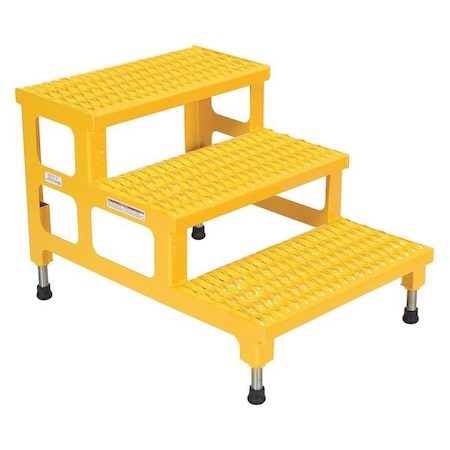 Vestil Adjustable Serrated Step Mate Stand, 22.25 Overall Height, Steel, Yellow ASP-24-3