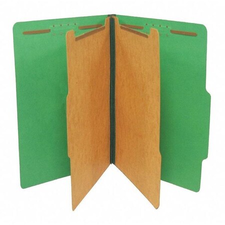 S J Paper Expanding Classification Folder, Lgl, 6-Section, Emerald Green, 15/box