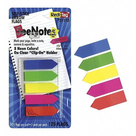 Redi-Tag Flags, Arrow, 5 Color, Hldr 31118