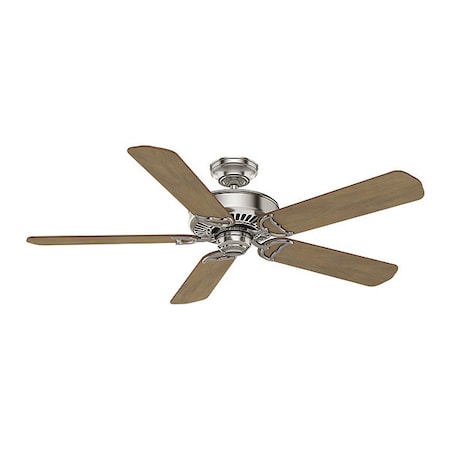 Casablanca Decorative Ceiling Fan, 54 In Blade Dia, 5 Blades, 4 Speeds, 120, Brushed Nickel 55067