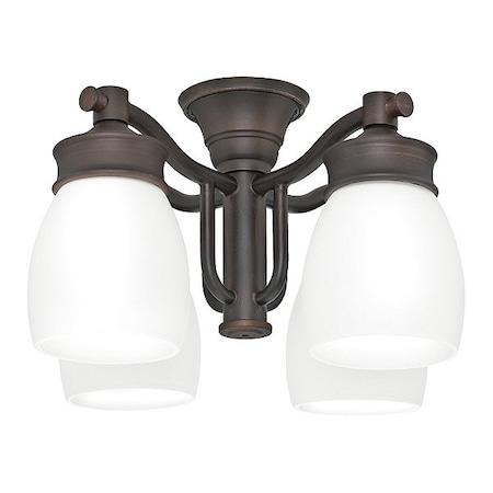 Casablanca Outdoor 4 Light Fixture with Cased White Glass, Brushed Cocoa 99090