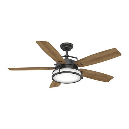 Casablanca Indoor/Outdoor Ceiling Fan, 56 in Blade Dia, 5 Blades, 4 Speeds, 120, Aged Steel 59359