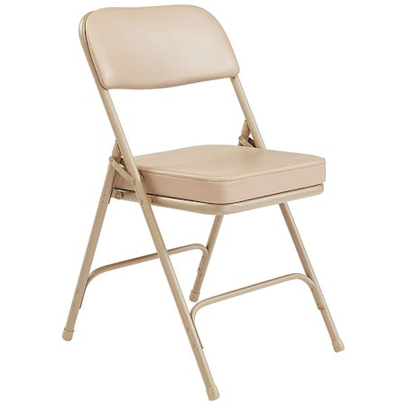 National Public Seating Folding Chair, Fabric, 32in H, Beige, PK2 3201