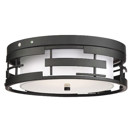 Nuvo Lansing 3-Light 60W Incandescent Flush Fixture, Midnight Bronze Finish 60-6434