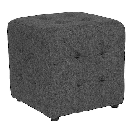 Flash Furniture Ottoman, 16" x 15-3/4", Upholstery Color: Gray QY-S02-DGY-GG