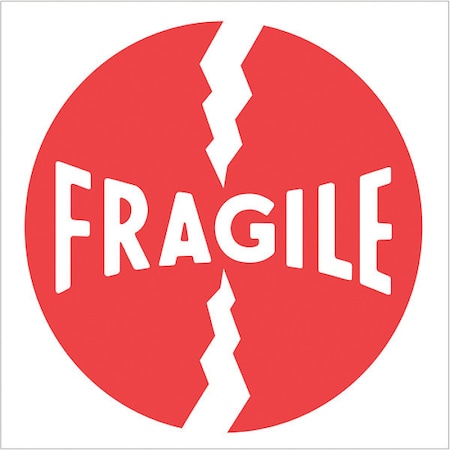 Tape Logic Tape Logic Labels, "Fragile", 4" x 4", Red/White, 500/Roll DL1140