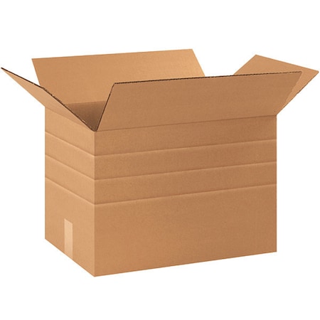 Partners Brand 17.25 in x 11.25 in x 12 in Multi-Depth Box, Kraft, Corrugate, Single Wall, 32 ECT, 25 PK MD171112