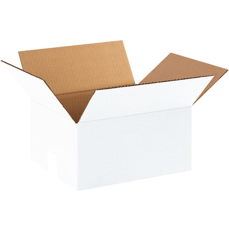 Partners Brand Corrugated Boxes, 12" x 10" x 6", White, 25/Bundle 12106W