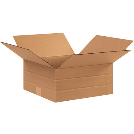Partners Brand Multi-Depth Corrugated Boxes, 12 1/2" x 12 1/2" x 6", Kraft, 25/Bundle MD12126R