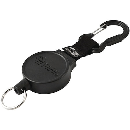Securit Key Holder, Heavy Duty, Retractable, PK2, Black, Zinc Alloy Clasp/Kevlar Cord, 2 PK KB488B2PK