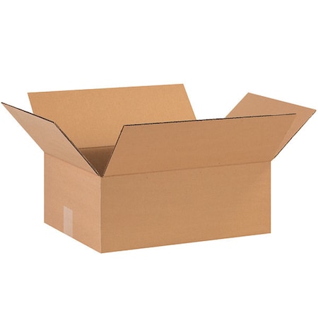 Partners Brand Flat Corrugated Boxes, 15" x 12" x 5", Kraft, 25/Bundle 15125