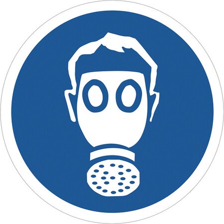 Tape Logic Tape Logic Wear Respiratory Protection Durable Safety Label, 2" Circle, Blue/White, 25/Roll DSL511