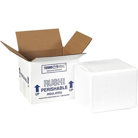 Partners Brand Insulated Shipping Kits, 6" x 5" x 4 1/2", White, PK8 202C