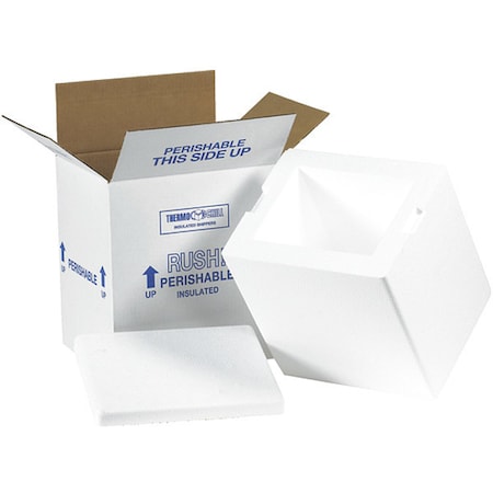 Partners Brand Insulated Shipping Kits, 8" x 6" x 9", White, PK8 209C