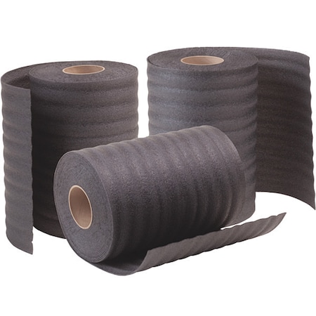 Partners Brand Perforated Recycled Black Air Foam Rolls, 1/8 in x 24 in x 550 ft, Black, 3/Bundle FB18S24P