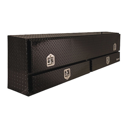 Buyers Products 72x13x21 Gloss Black Diamond Tread Aluminum Pick-Up Truck Contractor w/ Lower Drawers Topsider 1725641