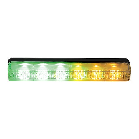 Buyers Products Ultra Bright Narrow Profile Green/Amber LED Strobe Light 8892810