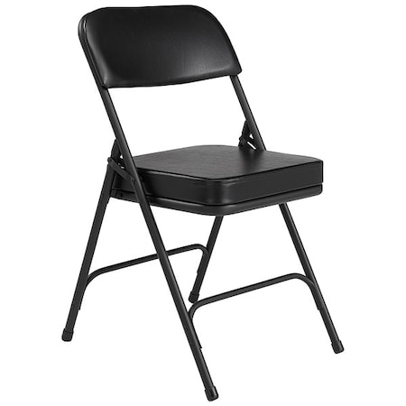 National Public Seating Folding Chair, Vinyl, 32in H, Black, PK2 3210