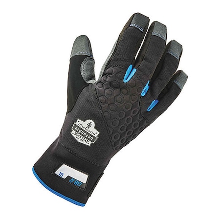 Proflex By Ergodyne Thermal Waterproof Utility Gloves, AX Suede Palm, Black, XL 817