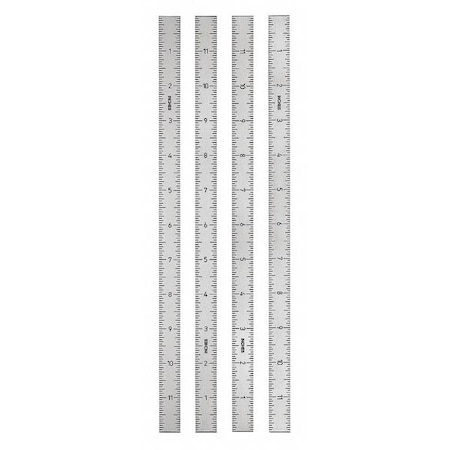 KIPP Ruler, Stainless Steel, Self Adhesive. Horizontal, zero at left. 300 mm long, 15 mm wide, 1 mm thick K0759.000210X0300.005