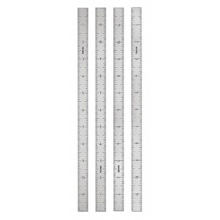 KIPP Ruler, Stainless Steel, Self Adhesive. Vertical, zero at bottom. 300 mm long, 15 mm wide, 1 mm thick K0759.012210X0300.005