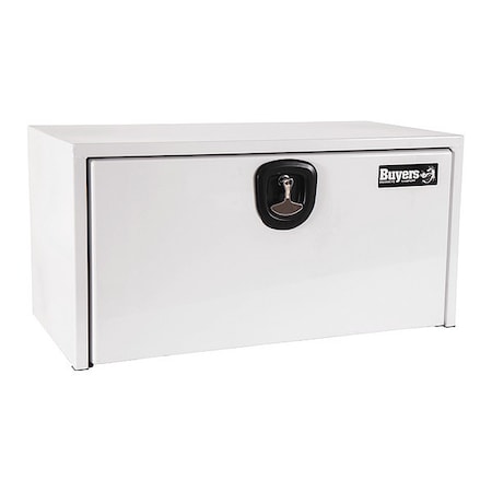 Buyers Products 18x18x30 Inch White Steel Underbody Truck Box With 3-Point Latch 1732403