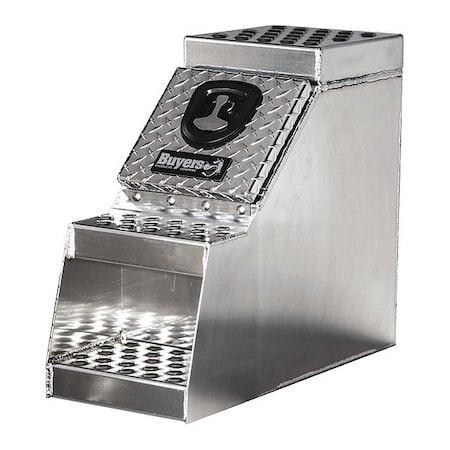 Buyers Products 24x28x24 Inch Heavy Duty Diamond Tread Aluminum Step Box 1705182
