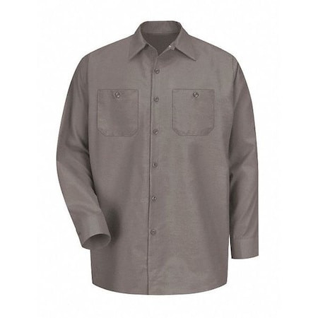 Red Kap Men's Long Sleeve Shirt, Cotton/Polyester, Button Fronts, 1 Pocket(s), Gray, XL SR7TGY 17532