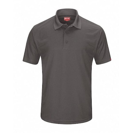 Red Kap Men's Short Sleeve Polo, Polyester, Button Fronts, 0 Pocket(s), Gray, 3XL SK9TCH SS 3XL