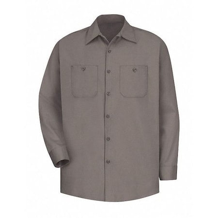 Red Kap Unisex Work Shirt, Cotton, Button Fronts, 2 Pocket(s), Gray, XL SC3TGG LN XL