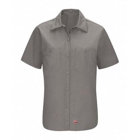 Red Kap Women's Work Shirt, Cotton/Polyester, Button Fronts, 1 Pocket(s), Gray, M SR5TGY SS 10
