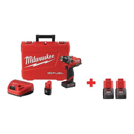 Milwaukee Tool 1/2 in,  12V DC Extra Battery Bundle 2503-22, 48-11-2411
