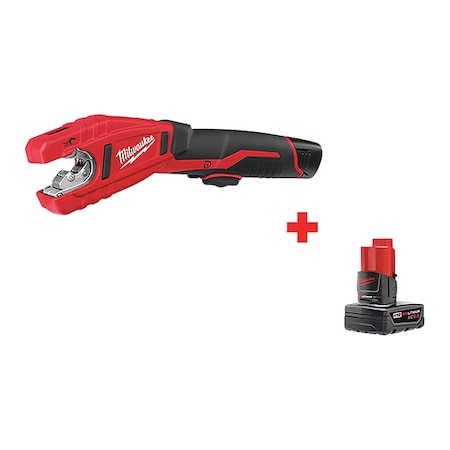 Milwaukee Tool M12 Copper Tubing Cutter Kit + M12 XC6.0 Battery 2471-21, 48-11-2460