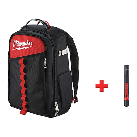 Milwaukee Tool Low-Profile Backpack + Penlight 48-22-8202, 2105