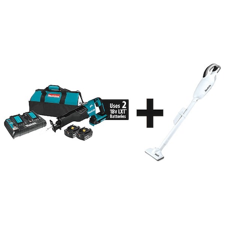 Makita Reciprocating Saw Kit, 36VDC XRJ06PT + XLC02ZW