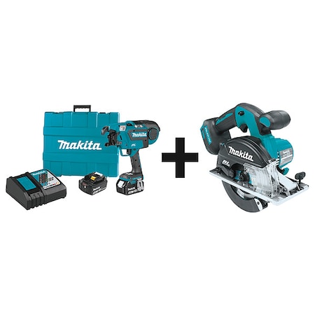 Makita Rebar Tying Tool Kit, 18.0VDC, 21 ga. Wire XRT01TK + XSC02Z