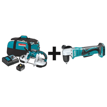 Makita Cordless Combination Kit, 18V DC, 44 7/8 in Blade Length XBP02TX + XAD02Z