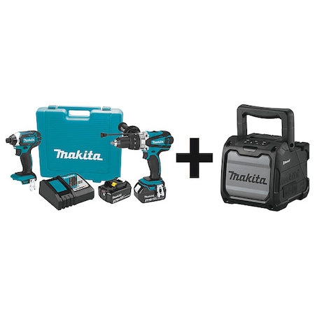 Makita Cordless Combination Kit, 3 Tools, 18V DC XT263M + XRM08B