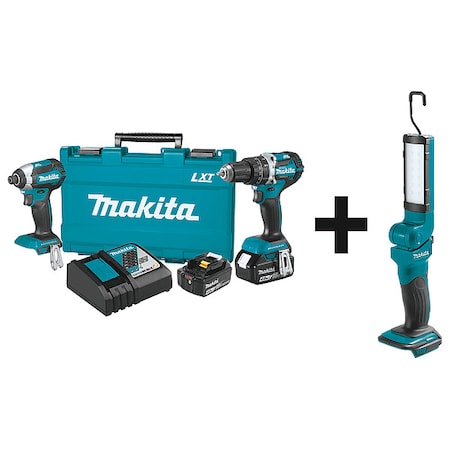 Makita Cordless Combination Kit, 3 Tools, 18V DC XT269M + DML801
