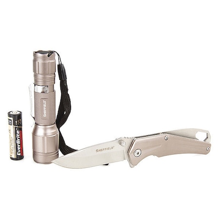 Sheffield Foldng Knife and LED Flshlght Set, 2 pcs. 12941