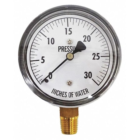 KODIAK Low Pressure Gauge, Bottom, 30" H2O KC25-30"H2O