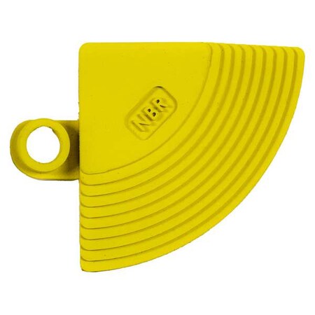 Wearwell Antifatigue Mat, 3 in L x 4 in W, 5/8 in Thickness, Nitrile Rubber, Yellow 578.CORNERNBRYL-CS4